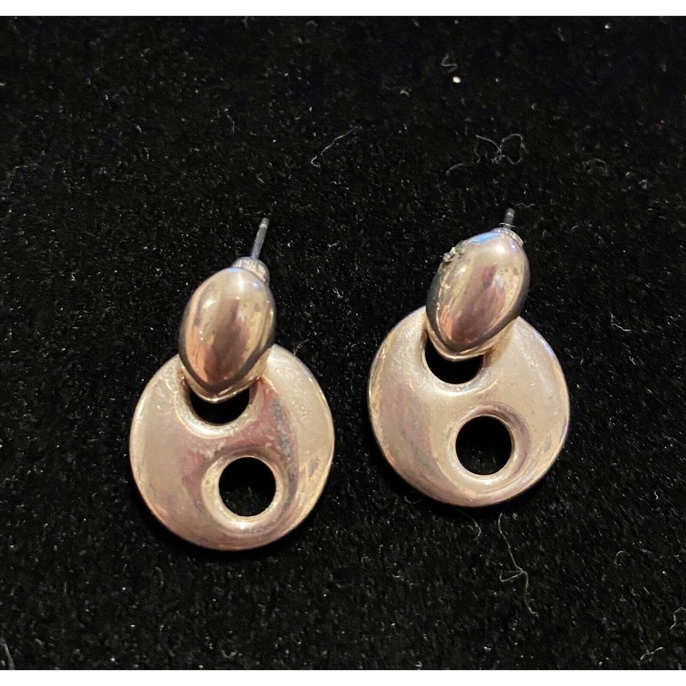 ❌sold❌Womens 925 Sterling Solid Silver Elegant Round Pierced Earrings